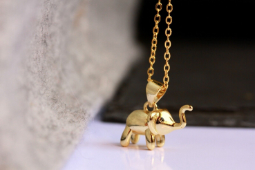 Elefant Halskette vergoldet SterlingSilber Kette Krafttier